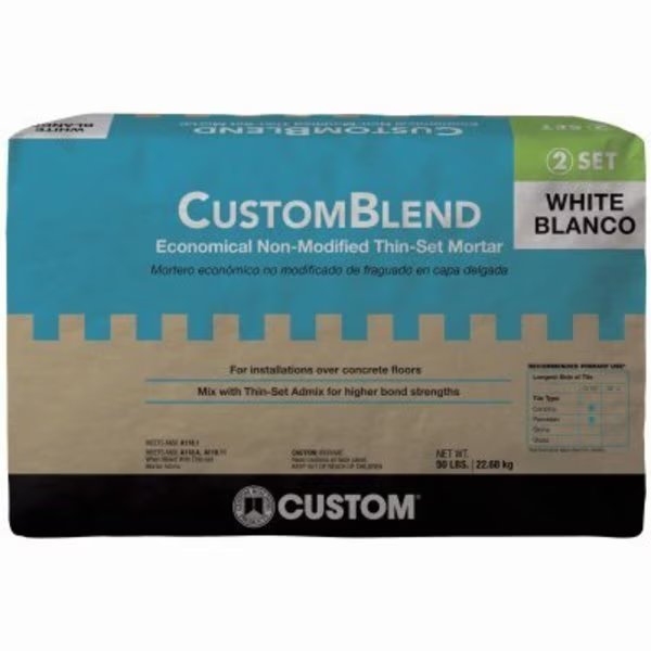 50LB WHT STD Mortar, Custom Building Products, Mfr#: CBTSW50